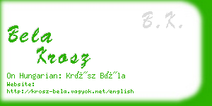 bela krosz business card